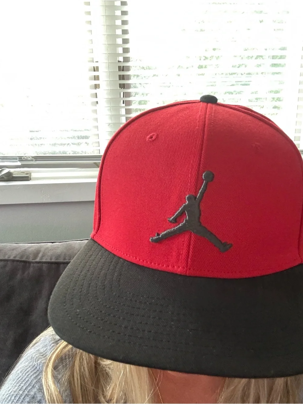 Jordan Red and Black Embroidered Jumpman Snapback